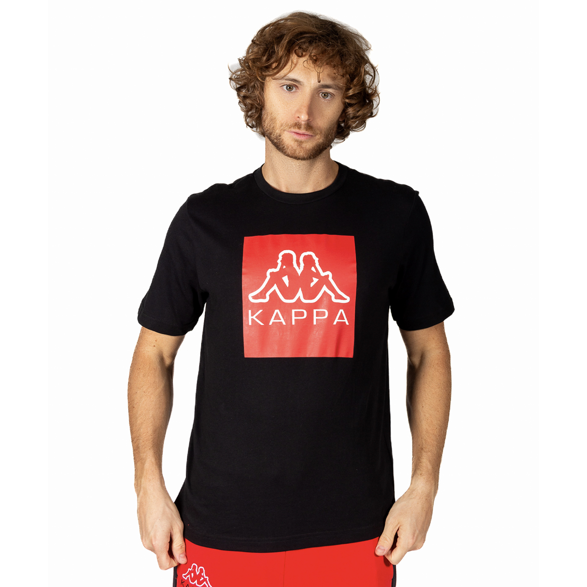 Playera Kappa Manga Corta color Negro para Hombre