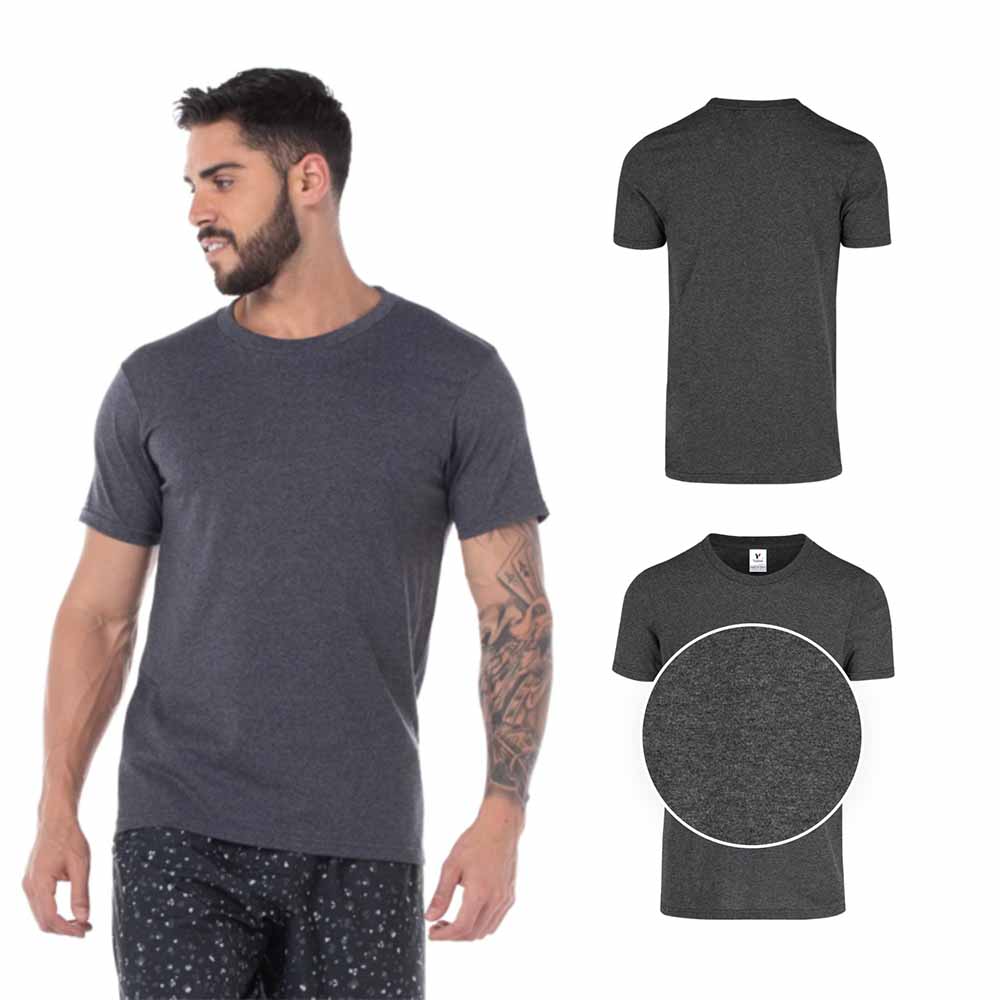 Foto 2 | Playera para Caballero Yazbek Cuello Redondo color Negro Jaspe