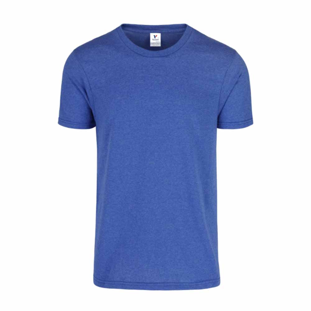 Foto 2 pulgar | Playera Para Caballero De Cuello Redondo Color Royal Jaspe, 50% Algodón Y 50% Poliéster.
