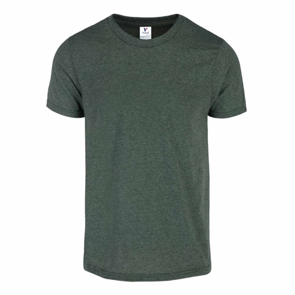 Foto 2 pulgar | Playera para Caballero de Cuello Redondo dolor Verde Bosque Jaspe 50% Algodón y 50% Poliéster