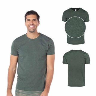 Foto 2 | Playera para Caballero de Cuello Redondo dolor Verde Bosque Jaspe 50% Algodón y 50% Poliéster