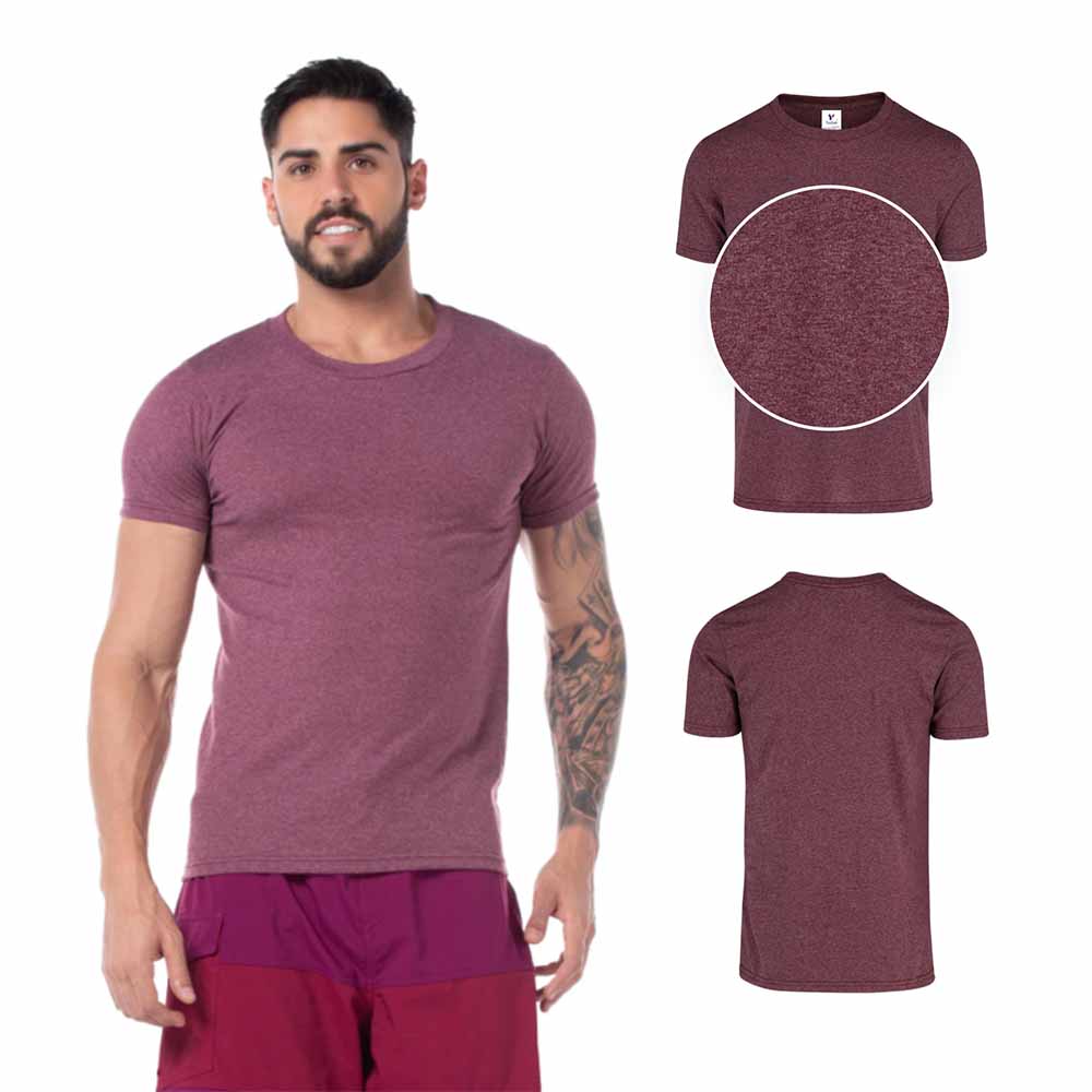 Foto 2 | Playera para Caballero Cuello Redondo Yazbek Marrón Jaspe