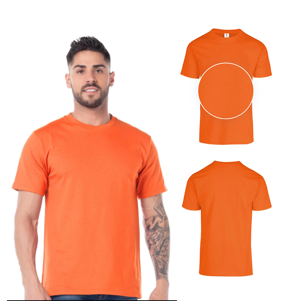 Foto 3 pulgar | Playera Peso Completo Para Caballero Color Naranja 100% Algodón