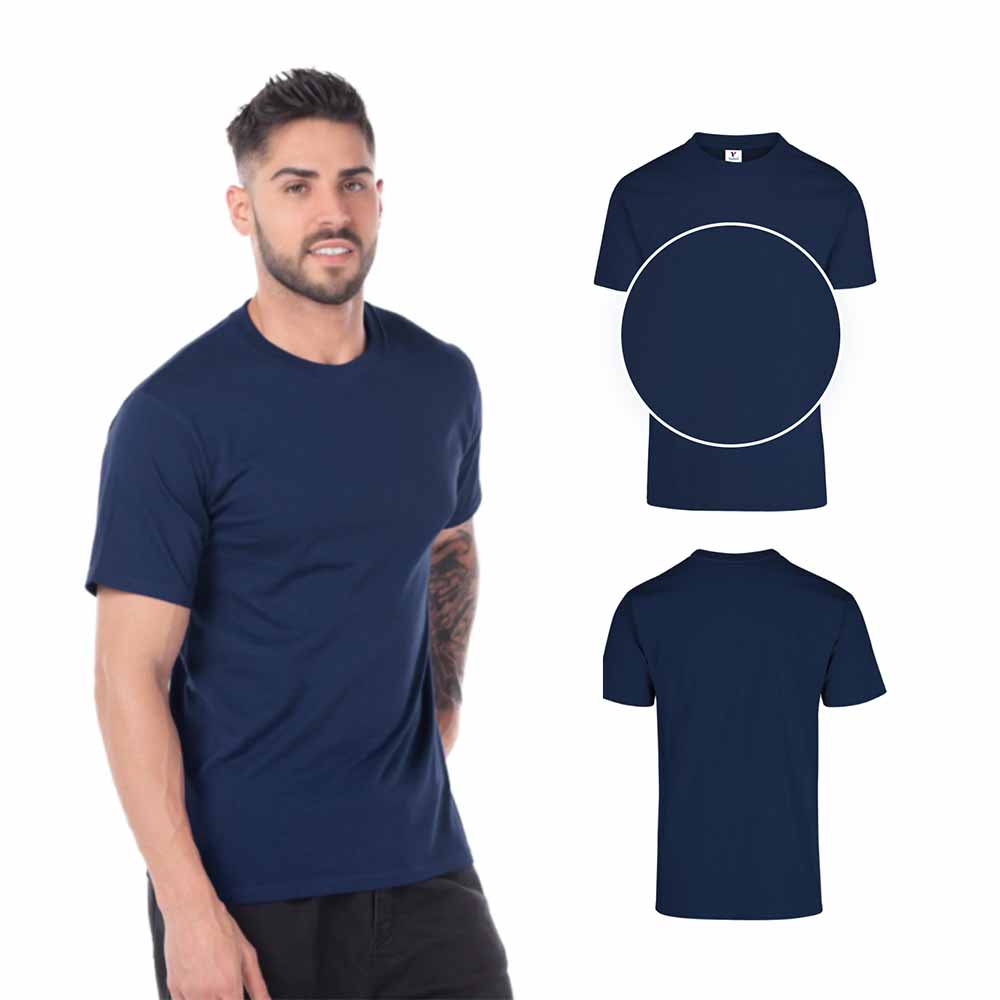 Foto 3 pulgar | Playera Cuello Redondo 100% Algodón color Marino Para Caballero