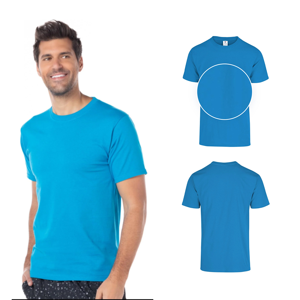 Foto 3 pulgar | Playera Peso Completo Para Caballero Color Turquesa 100% Algodón