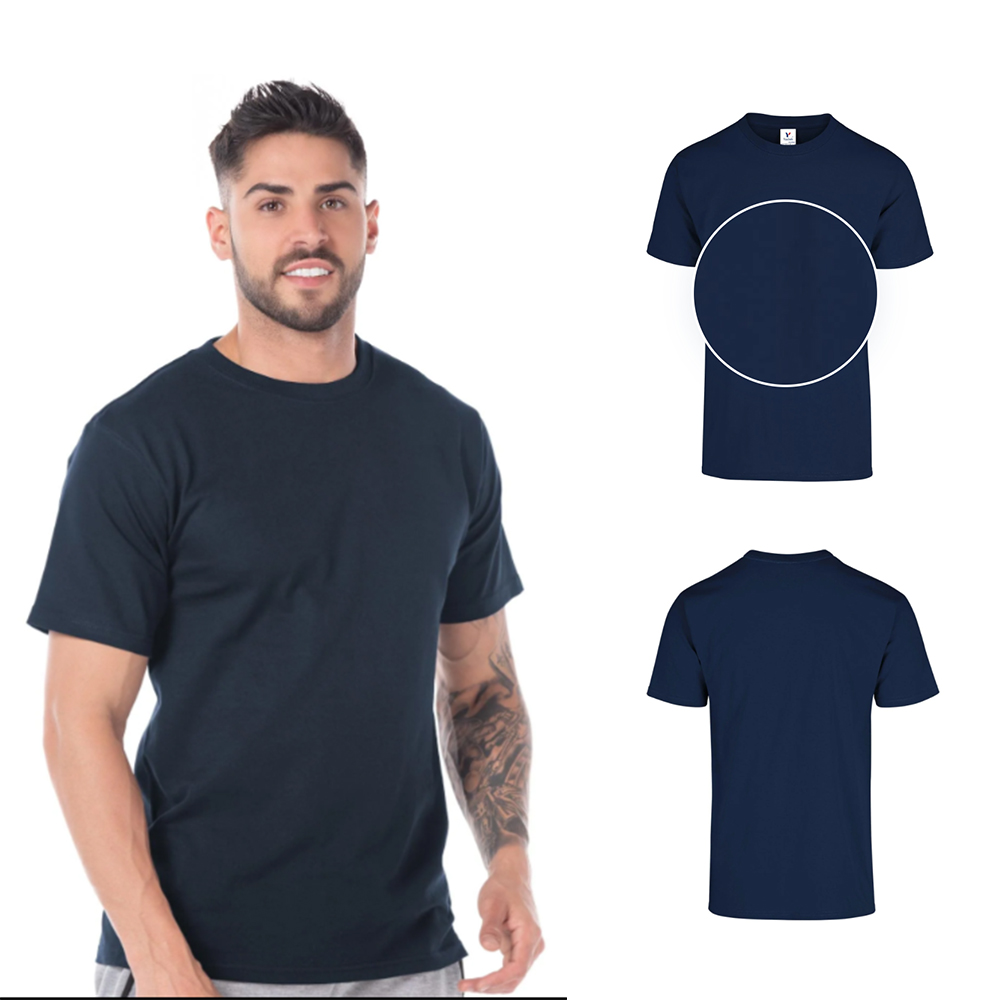 Foto 3 pulgar | Playera Peso Completo Para Caballero Color Marino 100% Algodón