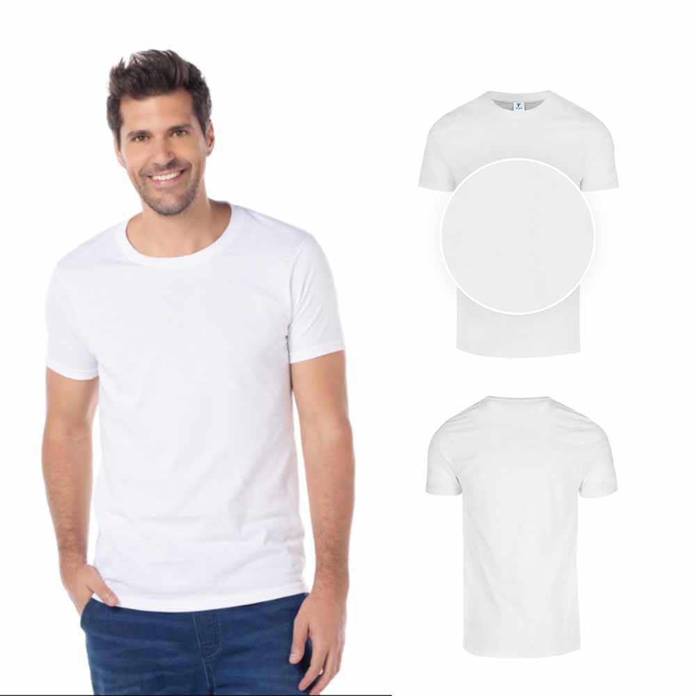 Foto 3 pulgar | Playera Cuello Redondo 100% Algodón color Blanco para Caballero