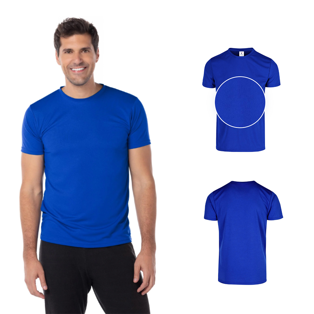 Foto 3 pulgar | Playera Cuello Redondo color Royal 100% Poliéster para Caballero