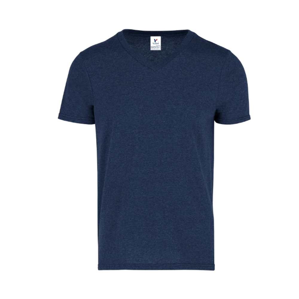 Foto 2 pulgar | Playera Yazbek C0356 Azul Marino Cuello V para Caballero