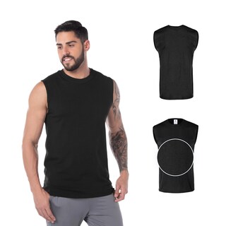 Foto 2 | Playera Yazbek Cuello Redondo Sin Mangas para Caballero color Negro 100% Algodón
