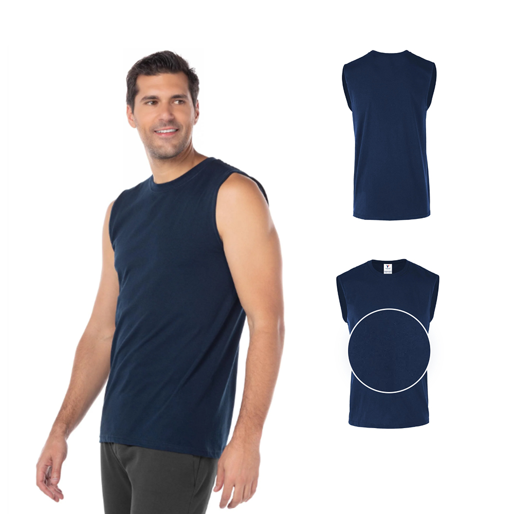 Foto 3 pulgar | Playera Cuello Redondo Sin Mangas Yazbek Azul Marino