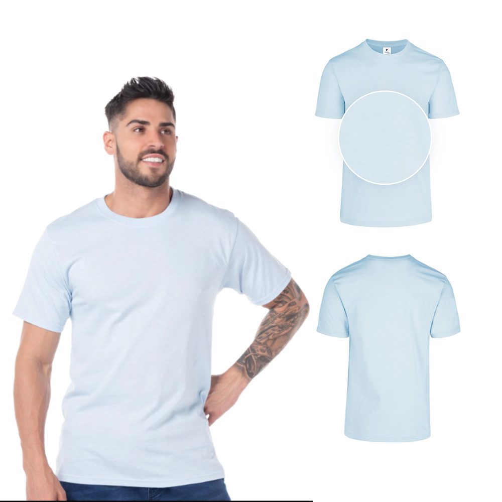Foto 3 pulgar | Playera Peso Completo Yazbek color Azul Claro 100% Algodón para Caballero