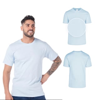 Foto 2 | Playera Peso Completo Yazbek color Azul Claro 100% Algodón para Caballero