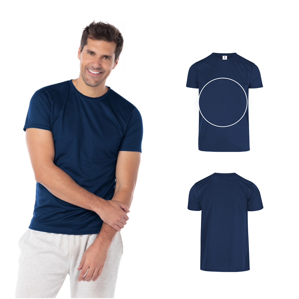 Foto 2 | Playera Cuello Redondo color Marino 100% Poliéster para Caballero
