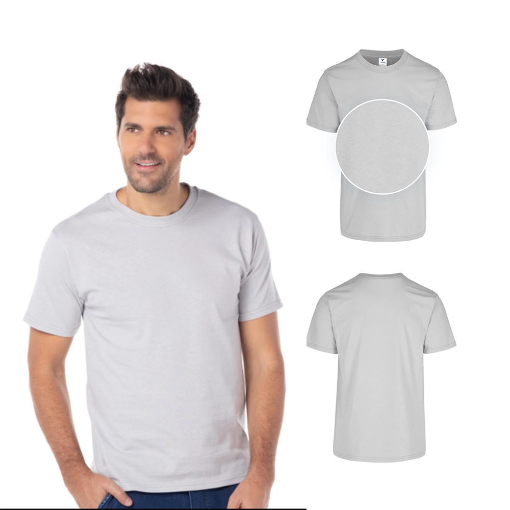 Foto 3 pulgar | Playera Peso Completo color Plata 100% Algodón para Caballero