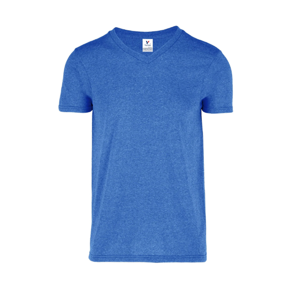 Foto 2 pulgar | Playera Cuello V Yazbek Azul 50% Algodón 50% Poliéster para Caballero