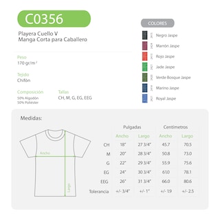 Foto 3 | Playera Cuello V Yazbek para Caballero Marrón Jaspe