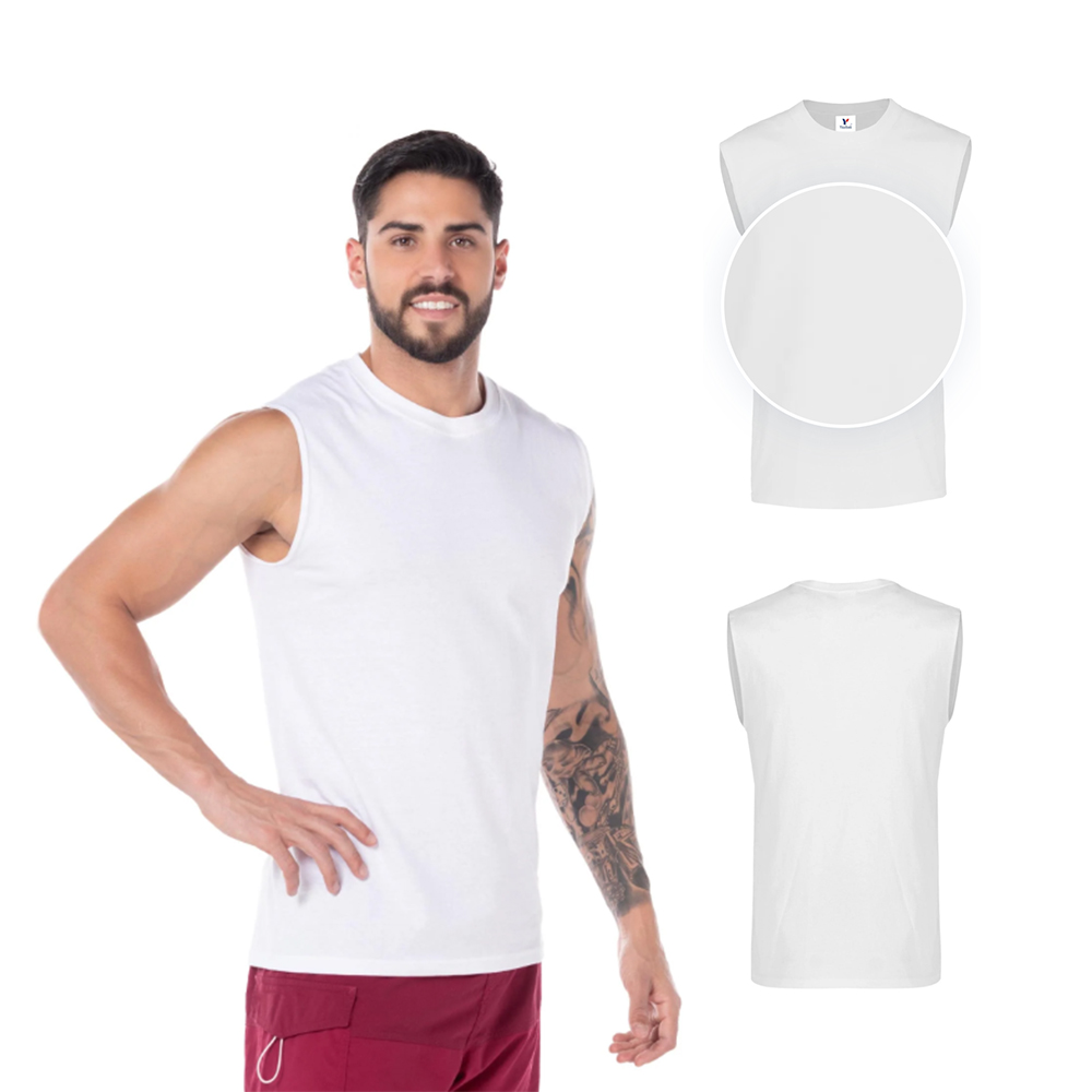 Foto 3 pulgar | Playera Cuello Redondo Sin Mangas Yazbek Blanca