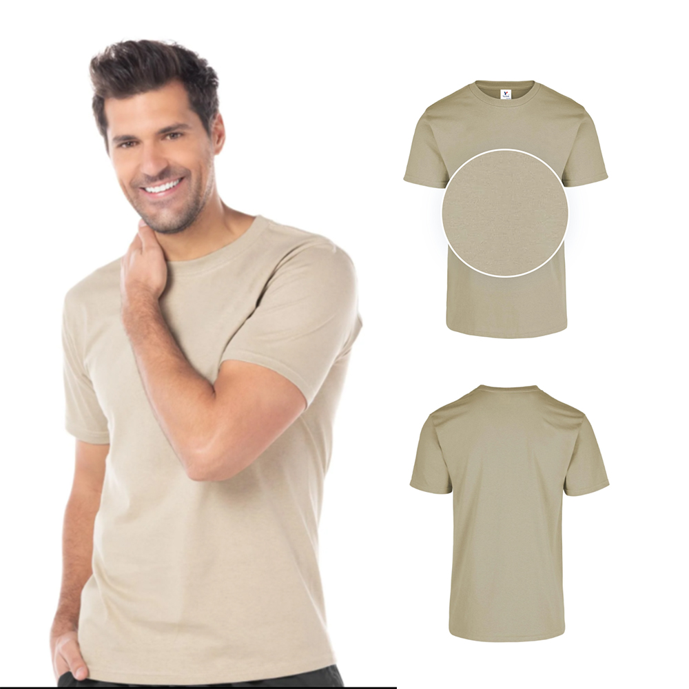Foto 3 pulgar | Playera Peso Completo color Beige 100% Algodón para Hombre