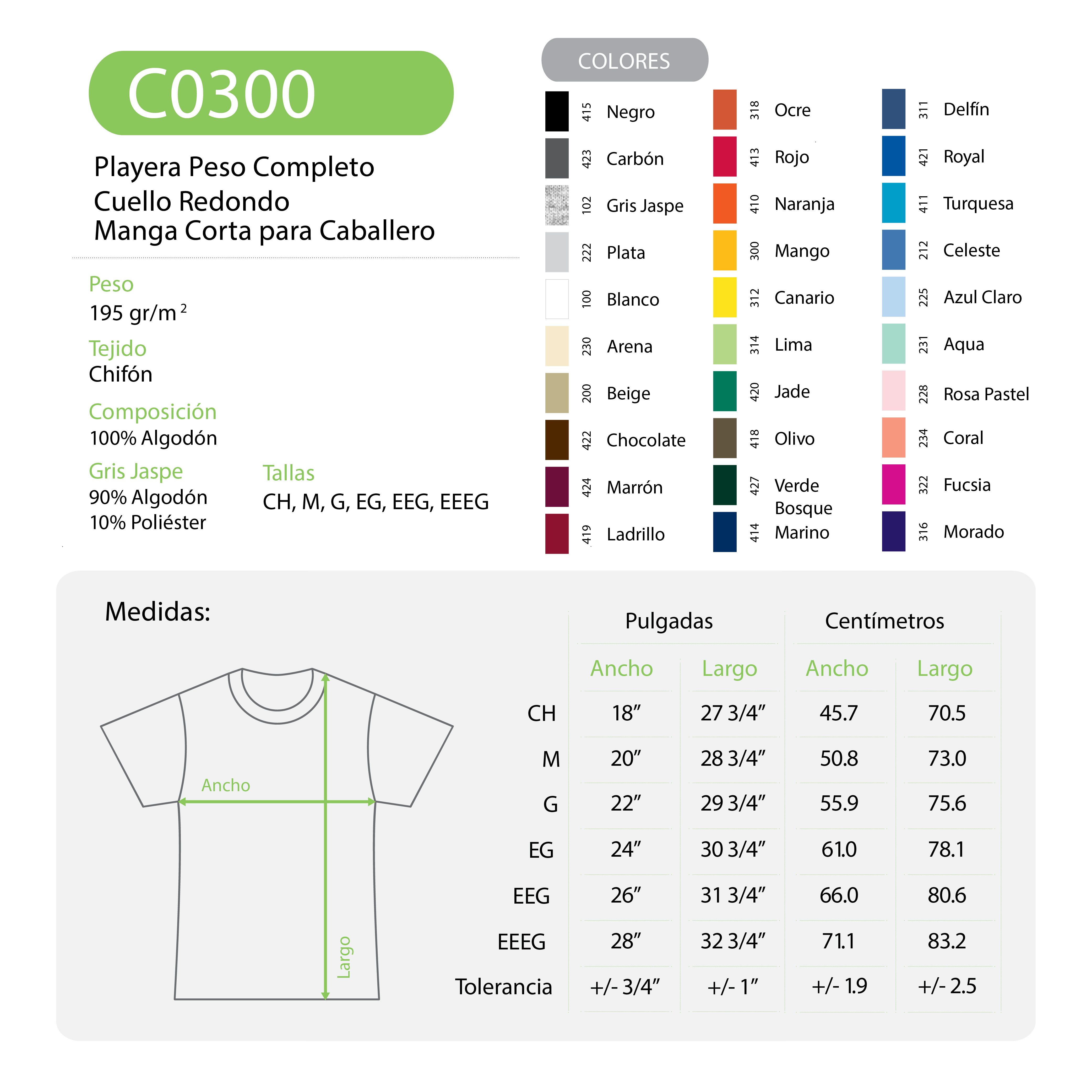 Foto 4 pulgar | Playera Peso Completo color Beige 100% Algodón para Hombre
