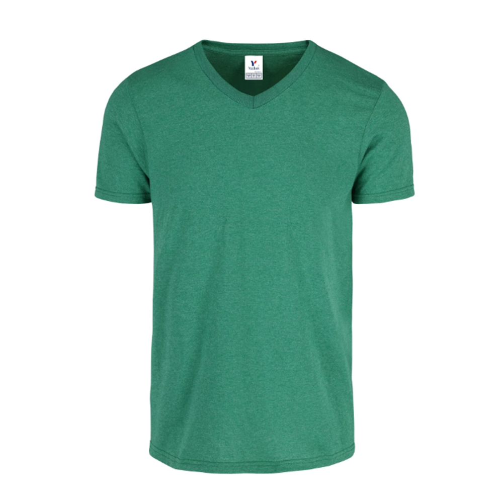 Foto 2 pulgar | Playera Cuello V Para Caballero Color Jade Jaspe, 50% Algodón-50% Poliéster