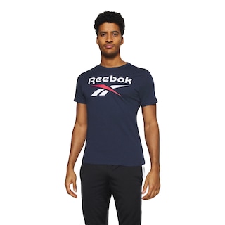 Foto 2 | Playera Reebok Identity Stacked Logo T-Shirt Azul Im1620 para Hombre