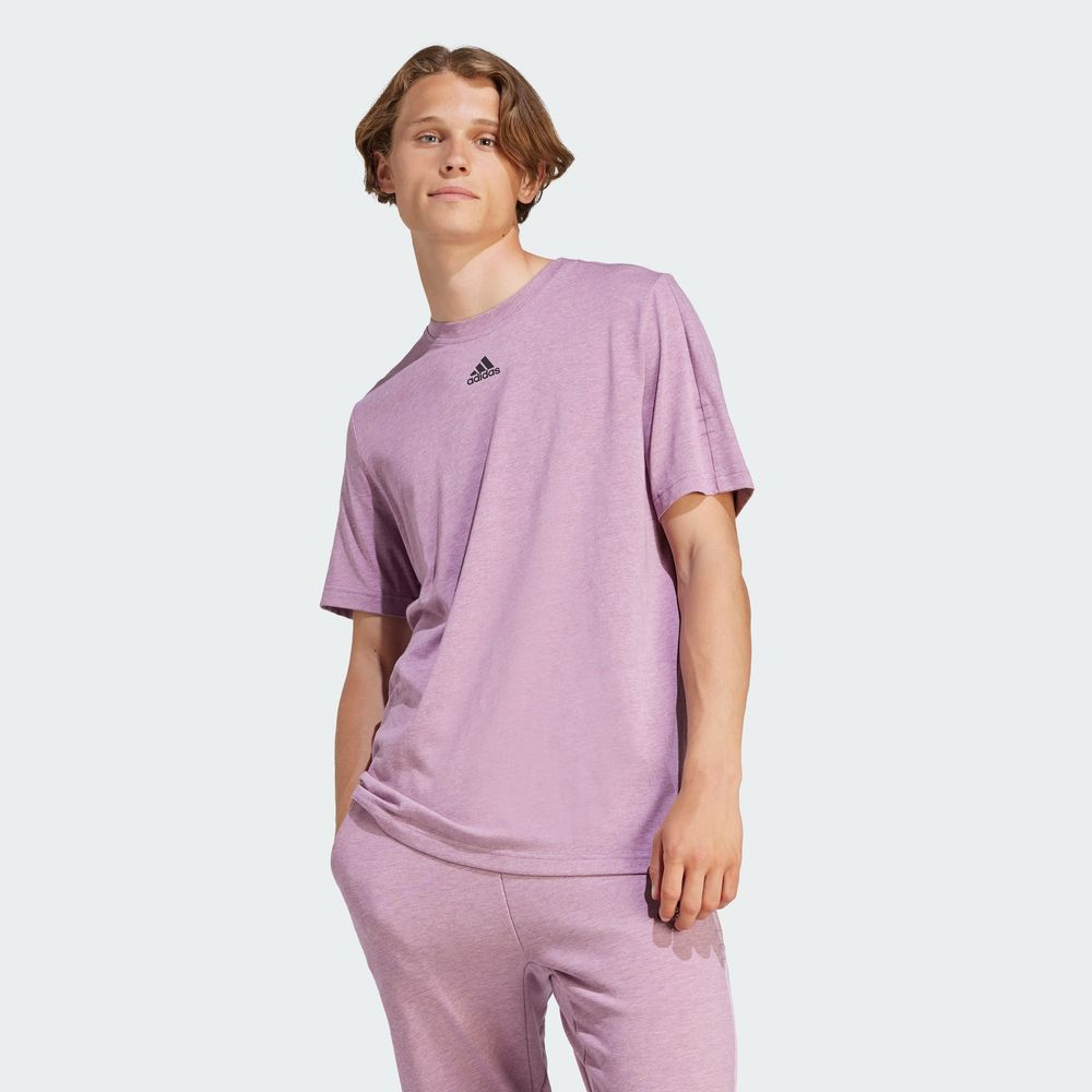 Foto 4 pulgar | Playera Jaspeada Adidas Violeta Hombre