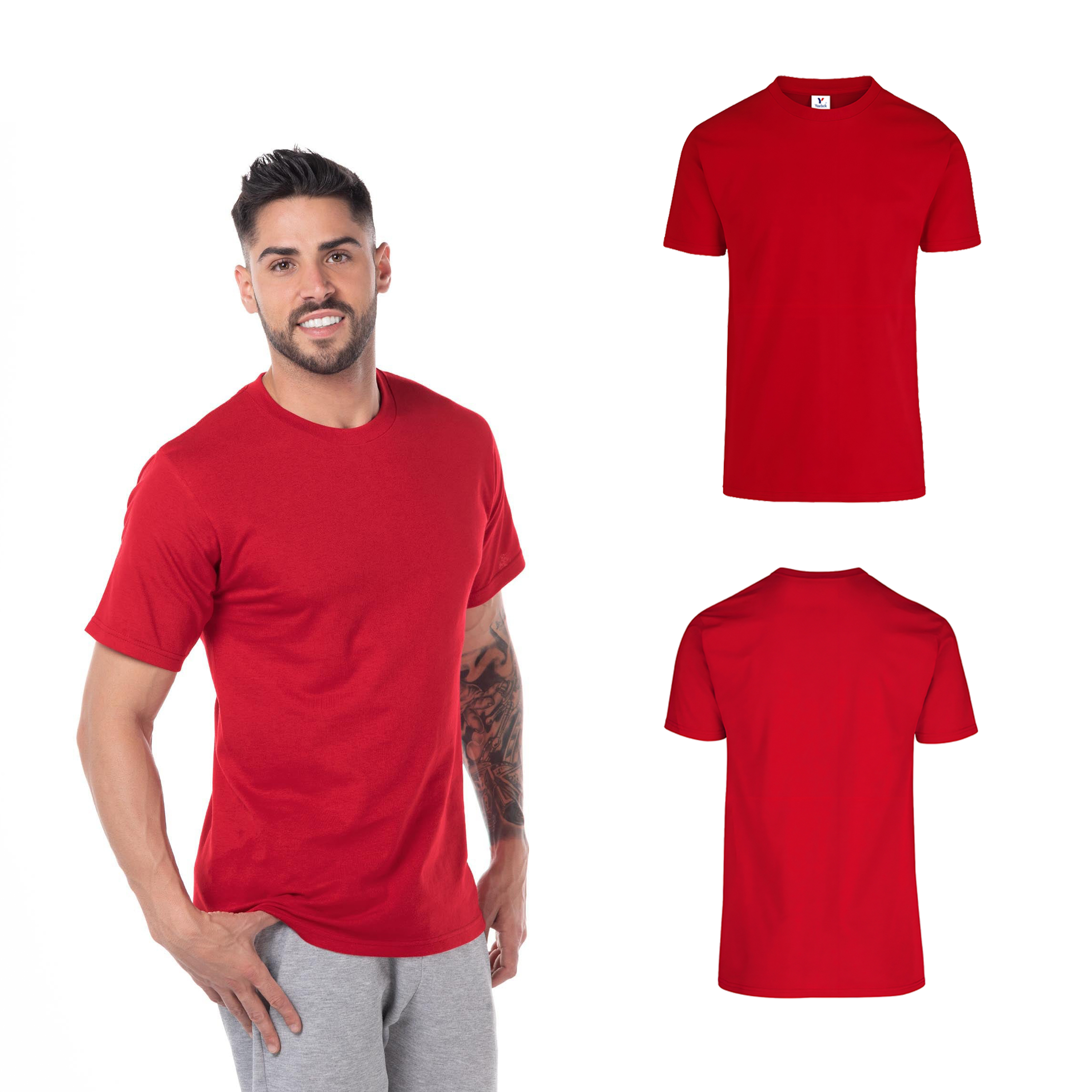 Foto 3 pulgar | Playeras Yazbek Rojas 100% Algodón 2 Piezas para Caballero