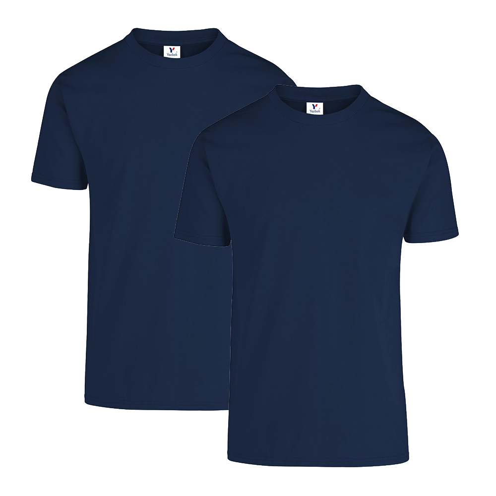 Playera Yazbek Azul Marino 100 % Algodón 2 Piezas para Caballero