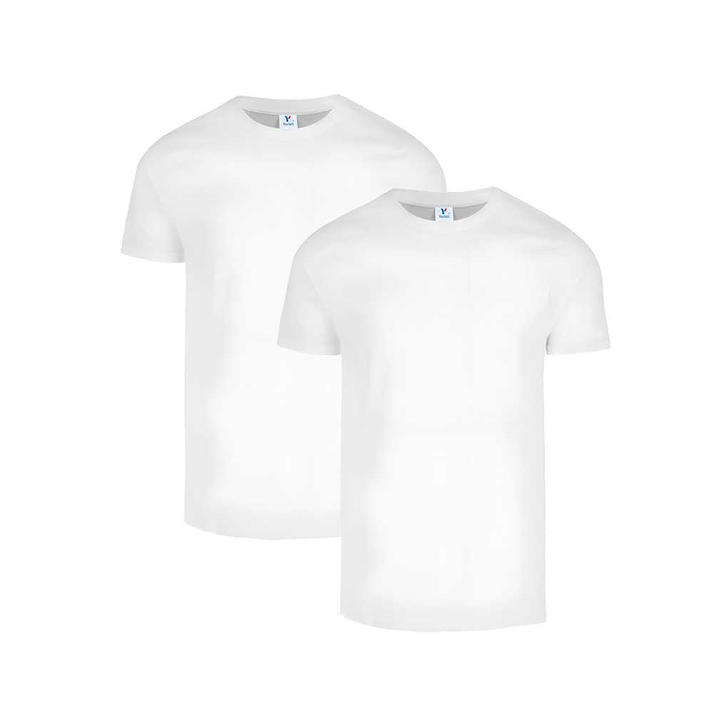 Playeras Yazbek Blancas 100% Algodón 2 Piezas para Caballero