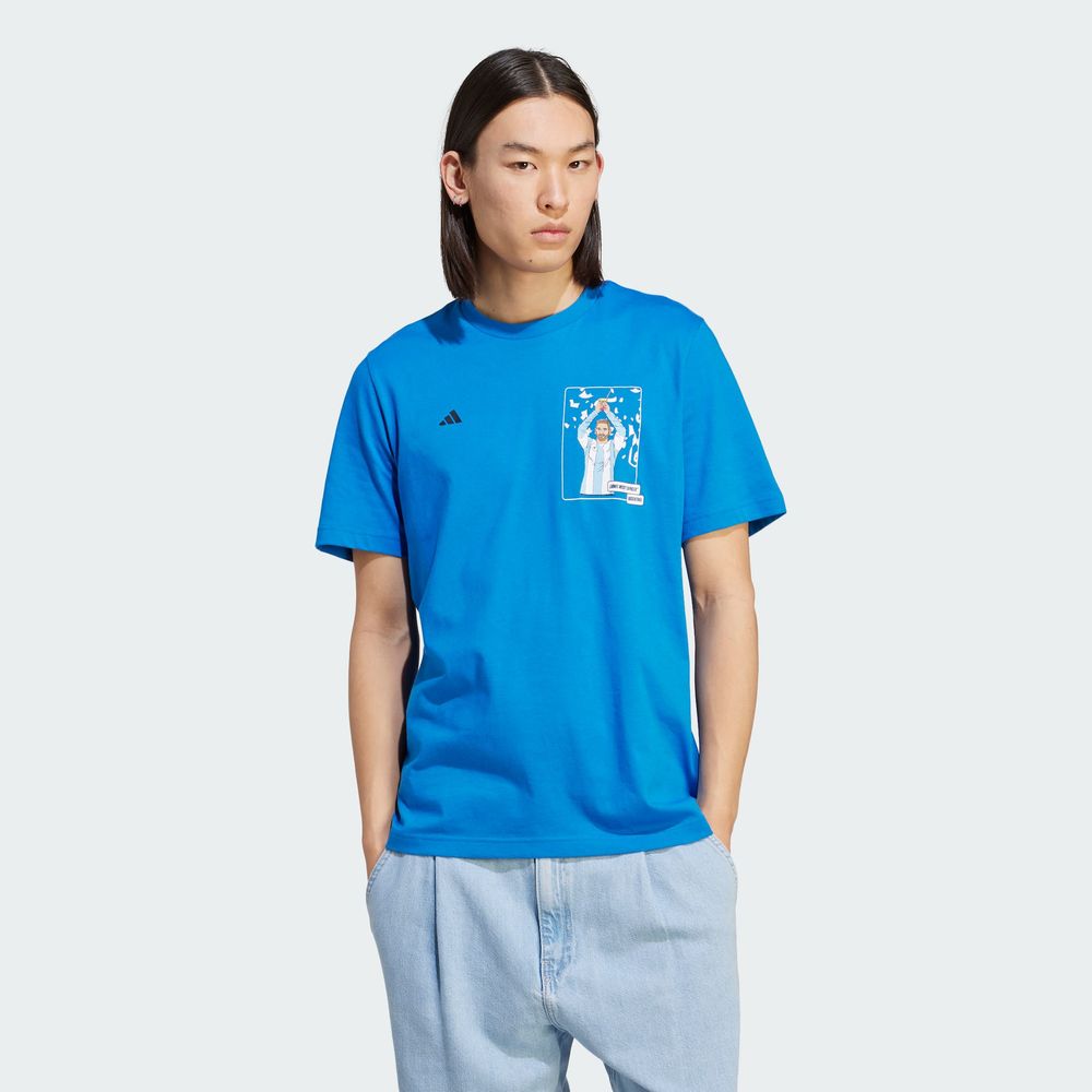 Foto 4 pulgar | Playera Adidas Messi Futbol Icon Estampada Azul para Hombre