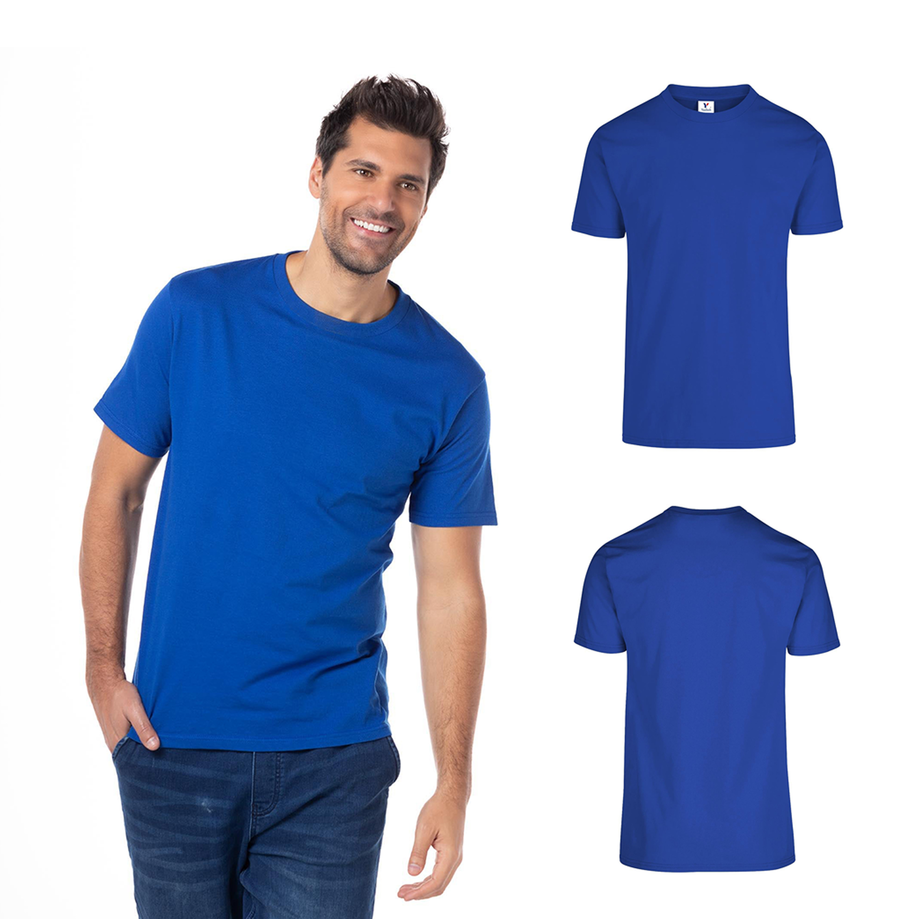 Foto 3 pulgar | Playera Yazbek Azul 100% Algodón para Caballero 2 Piezas