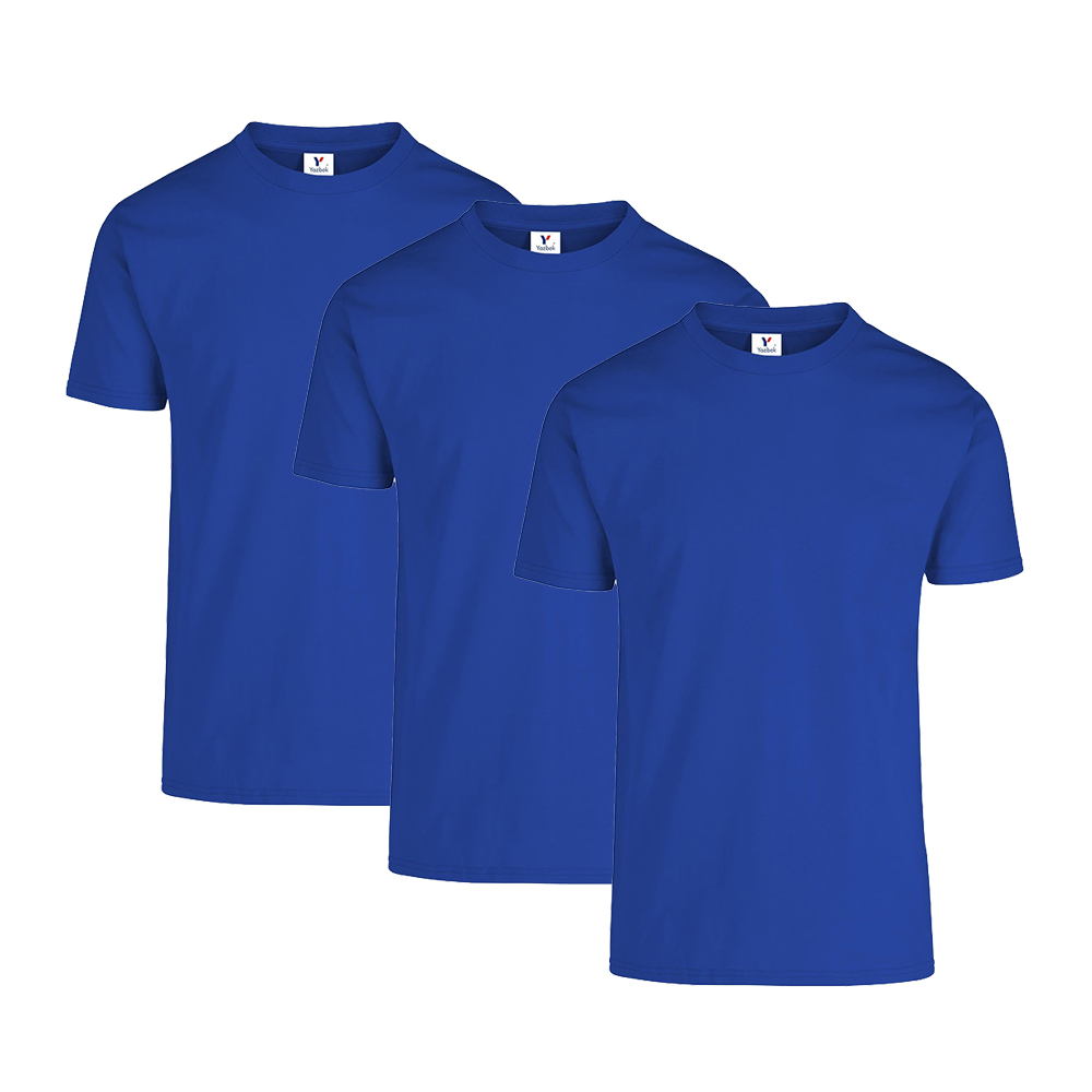 Foto 2 pulgar | Playera Yazbek Azul 100% Algodón para Caballero 3 Piezas