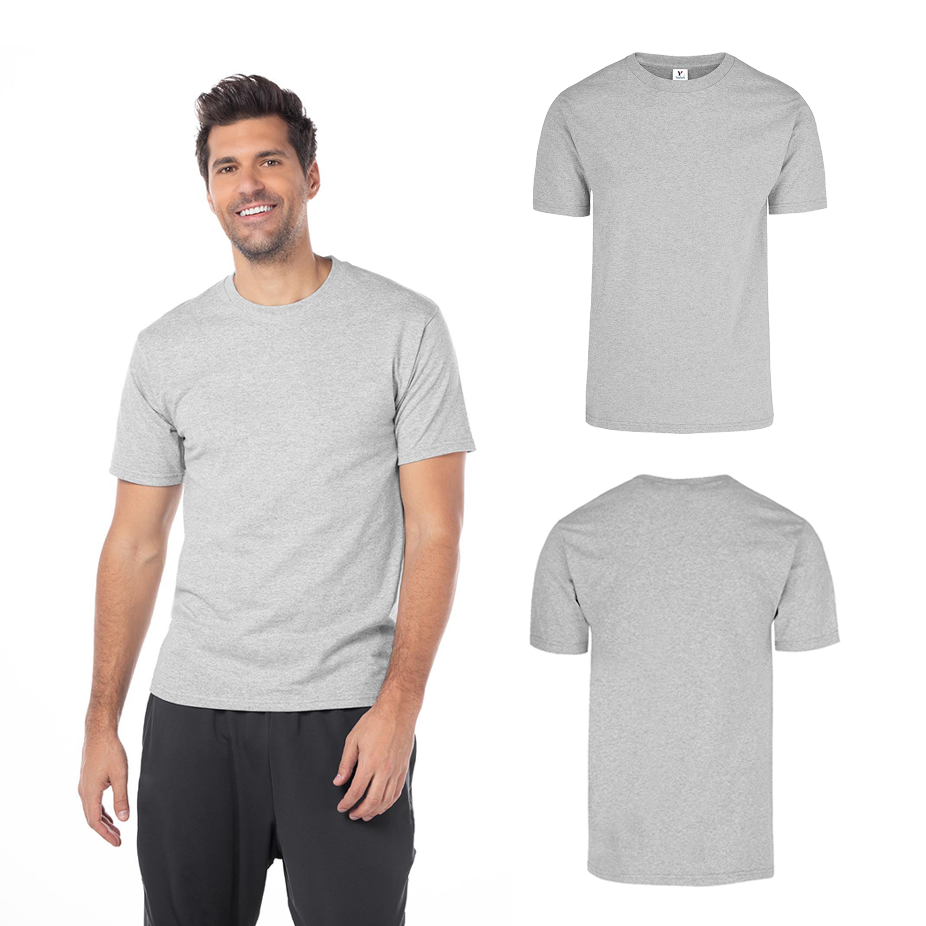 Foto 3 pulgar | Playera para Hombre Yazbek Gris de Algodón 3 Piezas
