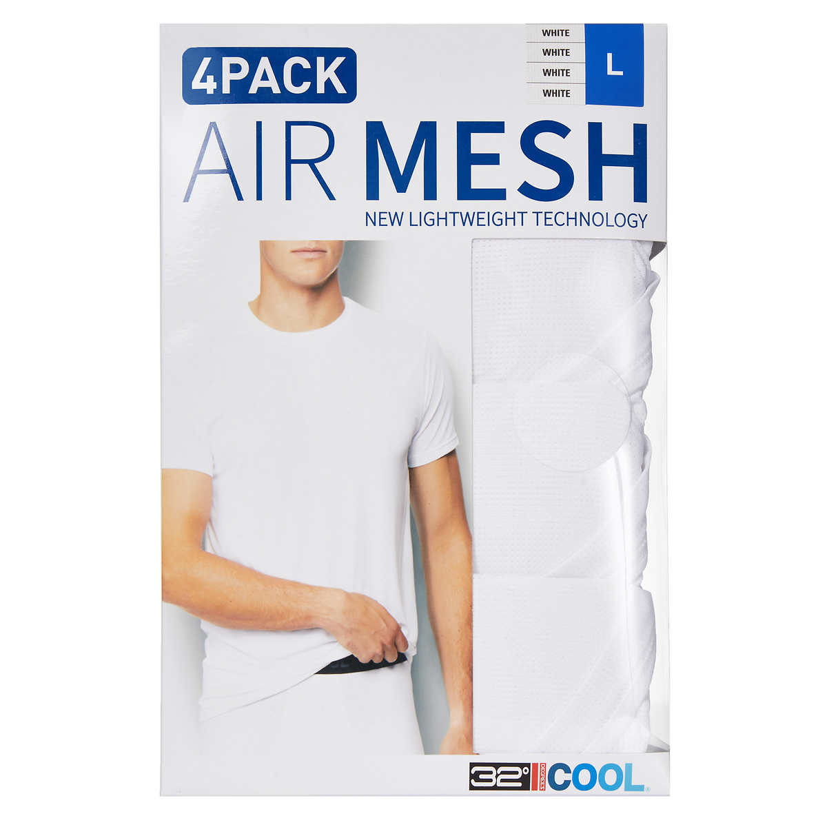 Playera 32 Degrees Heat 4 Pack Deportiva Blanca para Hombre