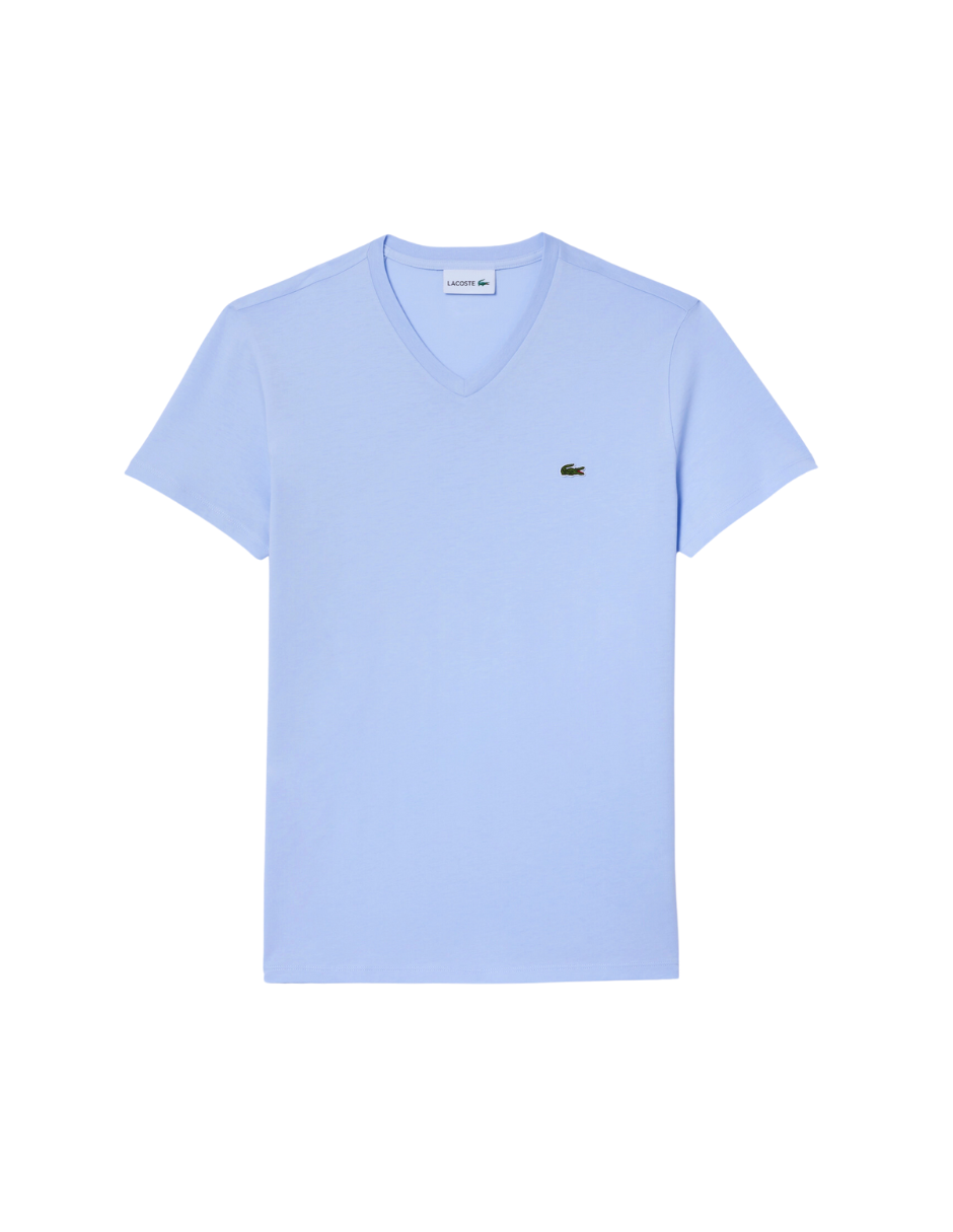 Playera De Algodón Lacoste En Cuello V Lila