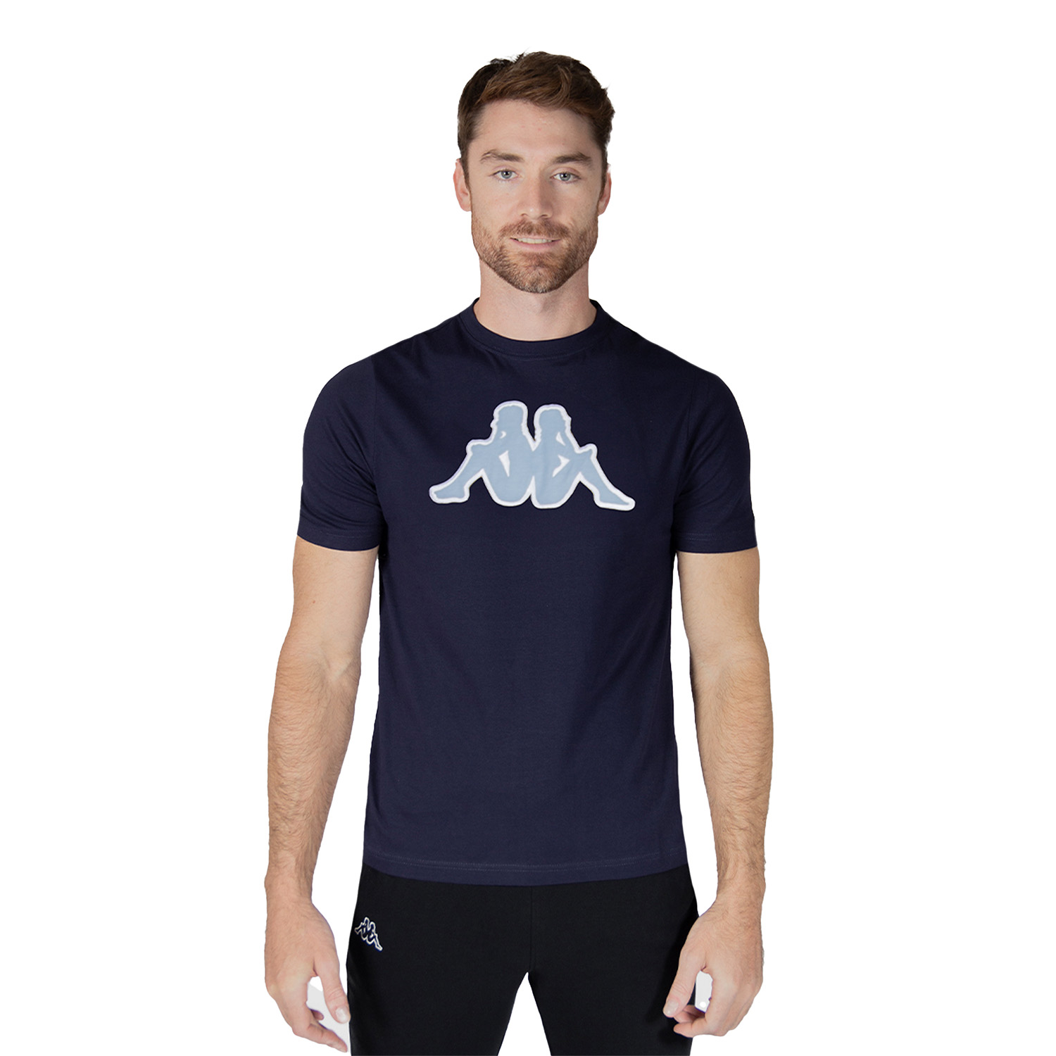 Playera Deportiva Kappa Logo Zobi para Hombre Negra