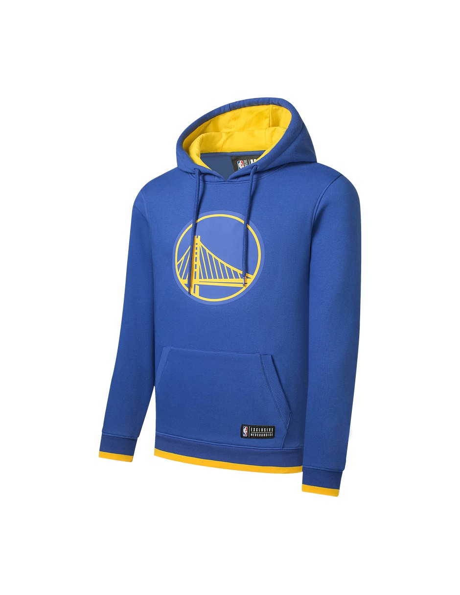 Nba Original Sudadera Con Gorro De Hombre Golden State Warrios Color Azul Rey Con Logo Al Frente, Talla X-grande