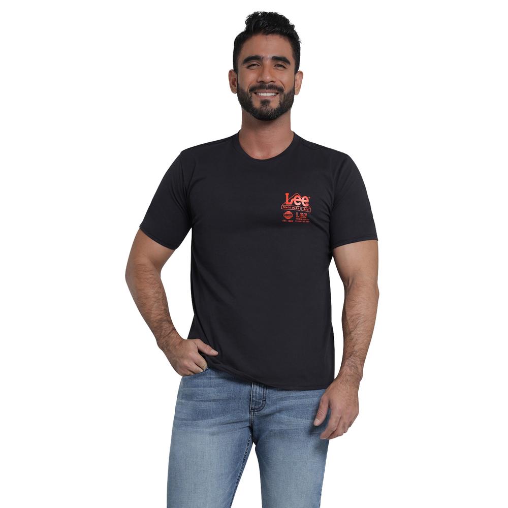 Foto 2 pulgar | Playera Lee Slim Fit 410 Negra para Hombre