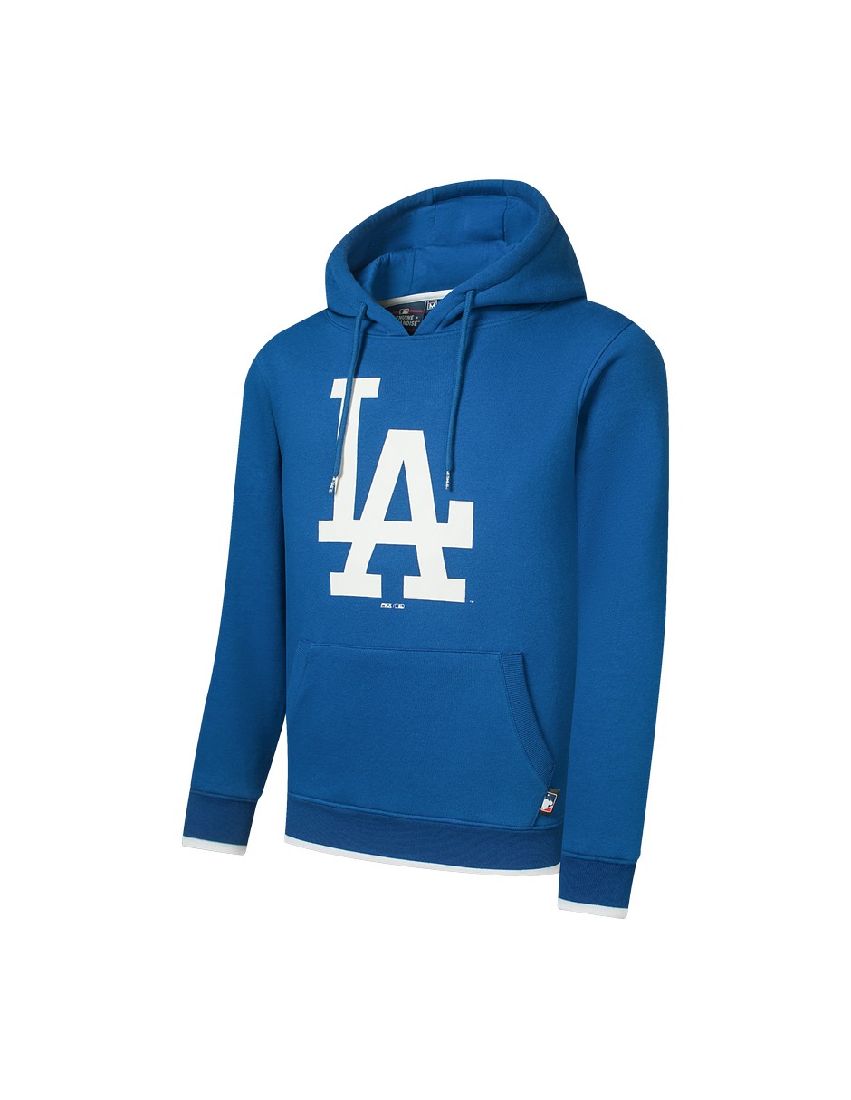 Mlb Original Sudadera Con Gorro De Hombre Los Angeles Dodgers Color Azul Rey Con Logo Al Frente, Talla Grande