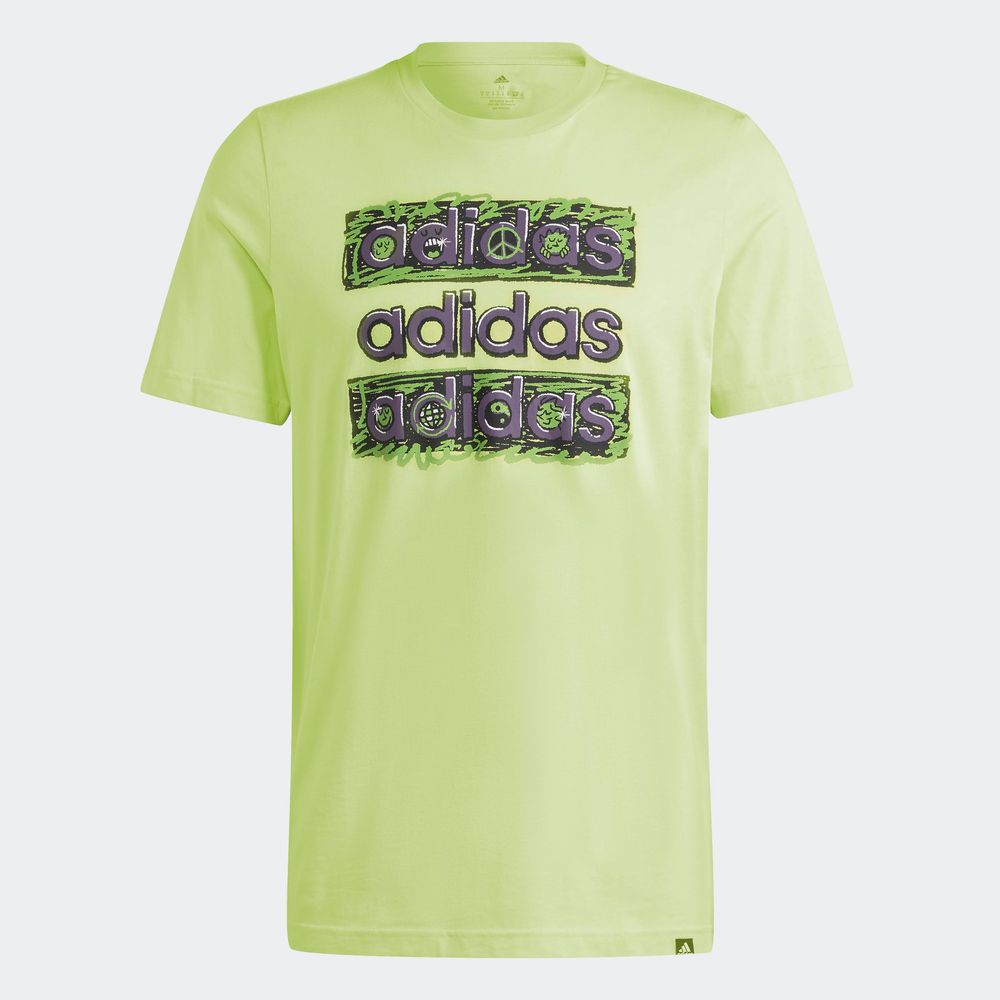 Foto 3 pulgar | Playera Sportswear Dream Doodle Multi Adidas Verde Hombre