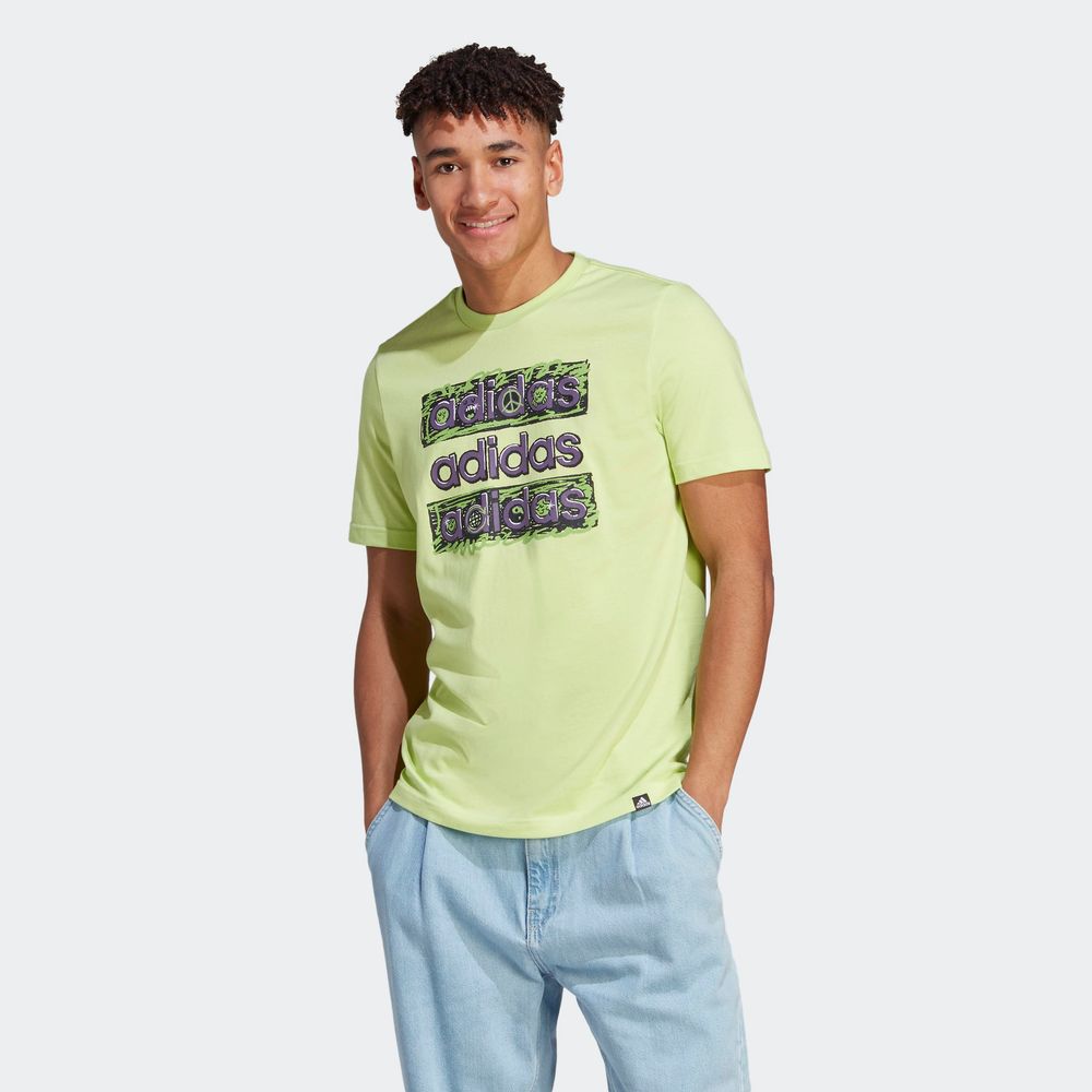 Foto 4 pulgar | Playera Sportswear Dream Doodle Multi Adidas Verde Hombre