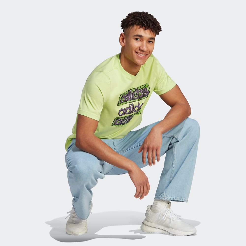 Foto 6 pulgar | Playera Sportswear Dream Doodle Multi Adidas Verde Hombre