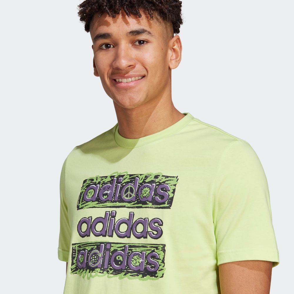 Foto 7 pulgar | Playera Sportswear Dream Doodle Multi Adidas Verde Hombre
