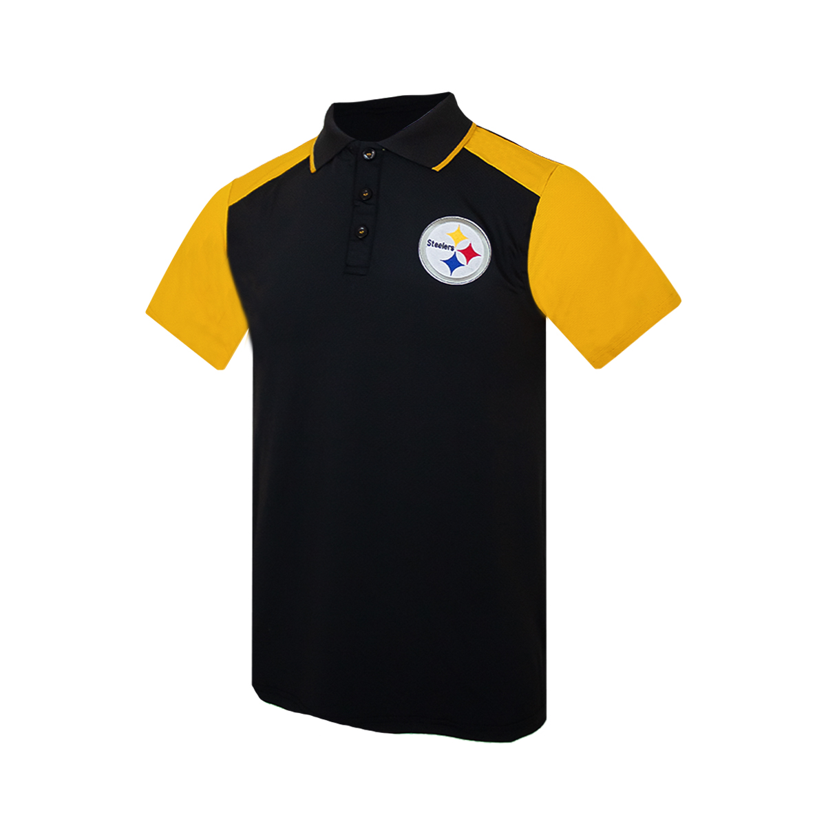 Foto 4 pulgar | Playera Deportiva NFL Negra Tipo Polo Pittsburgh Steelers para Caballero