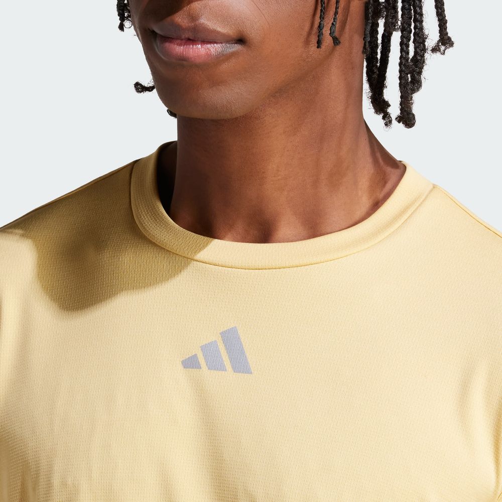 Foto 7 pulgar | Playera Adidas Hiit Workout 3 Beige para Hombre