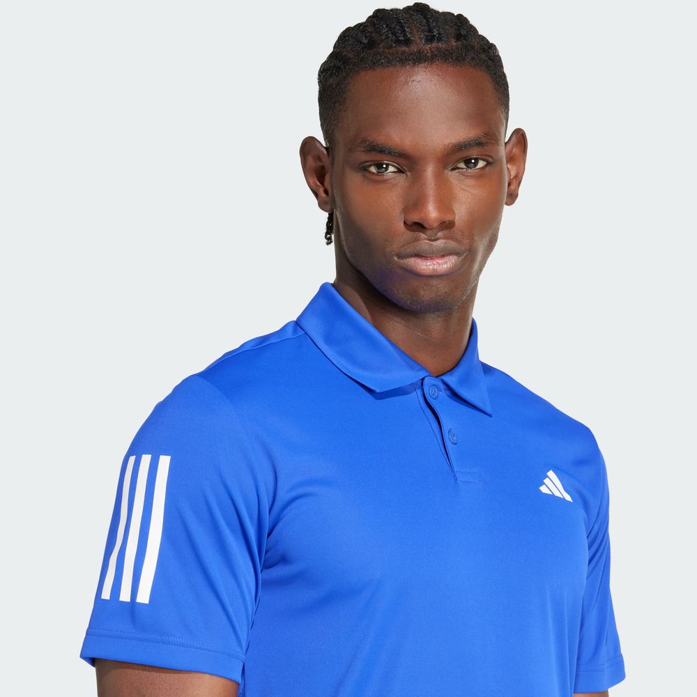 Foto 7 | Playera Polo De Tenis Club 3 Franjas Adidas Azul Hombre