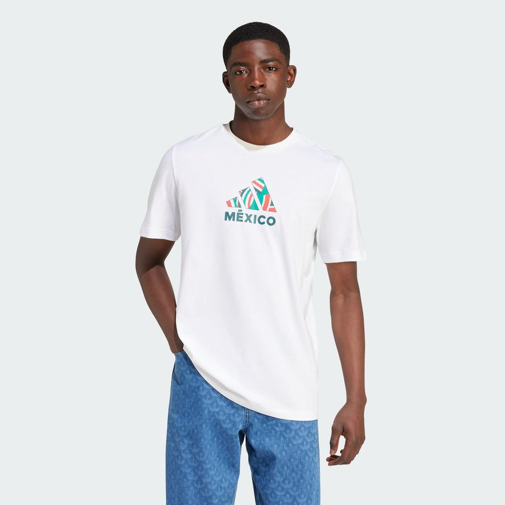 Foto 5 pulgar | Playera México Versión Seguidor Estampada Adidas Blanco Hombre