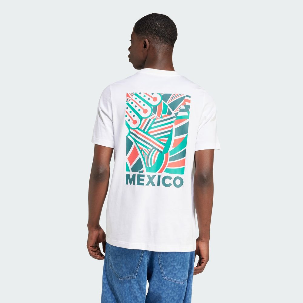 Foto 6 pulgar | Playera México Versión Seguidor Estampada Adidas Blanco Hombre