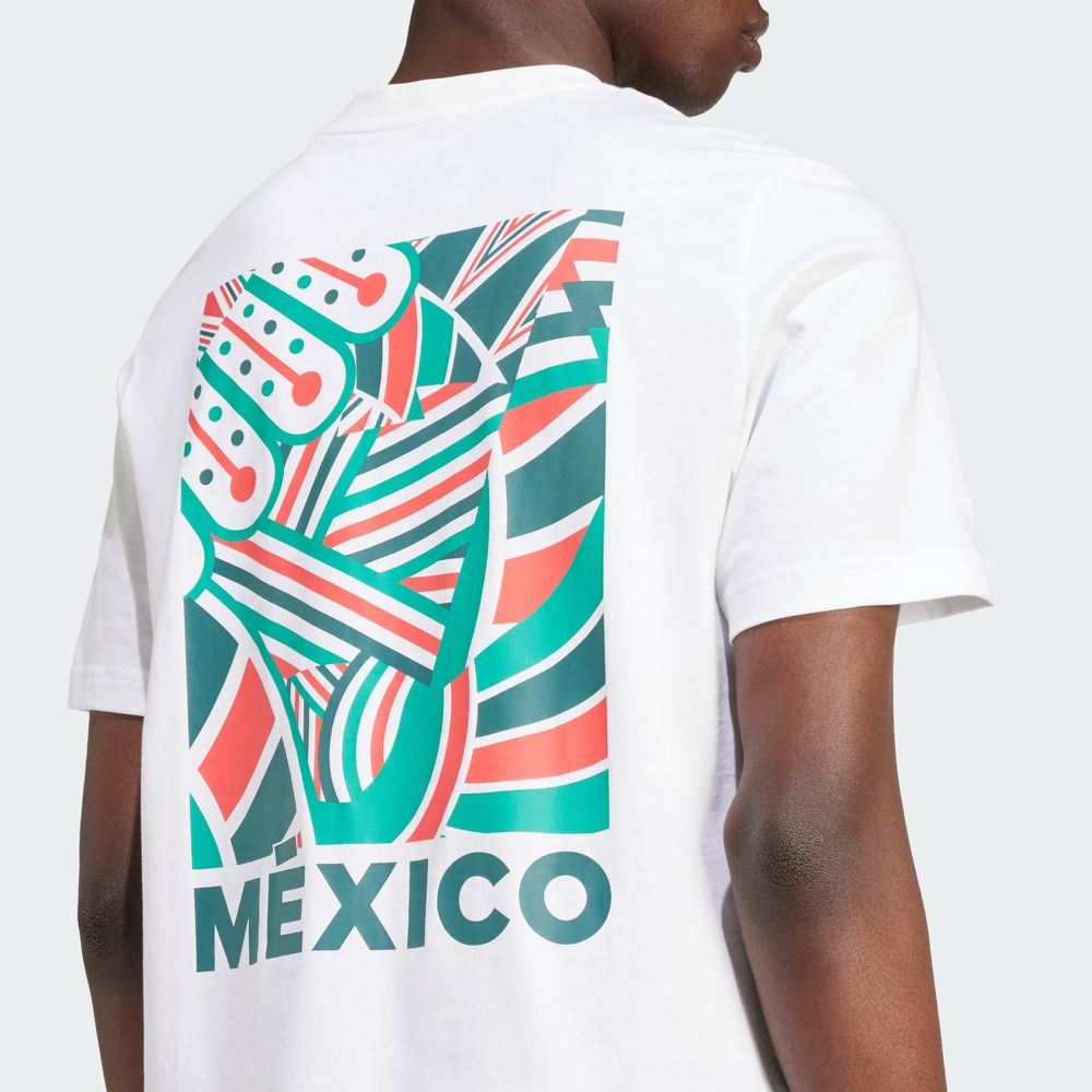 Foto 9 pulgar | Playera México Versión Seguidor Estampada Adidas Blanco Hombre